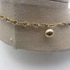 Vintage Hearts Necklace Red Beads Gold Tone Links Choker Collar 15 Inch