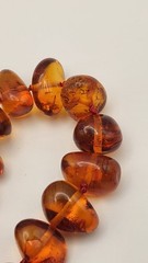 Vintage Baltic Amber Nugget Necklace Hand Knotted 24″ UV