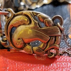 Vintage Coro 1940s Sterling Silver Dove Panel Link Bracelet 37.8 grams 7.5″ 21mm