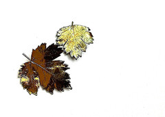Leaf Brooch Pin Gold Tone Plated Maple Leaves Large & Small Rose Gold Gift