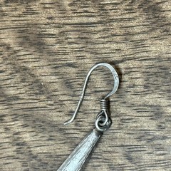 Vintage Sterling Silver 925 Etched Tear Drop Dangle Earrings Hook Posts