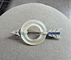 Art Deco Sapphire and Diamond Arrow Brooch