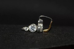 Art Deco Style Round Lab Created Diamond 925 Silver Anniversary Gift Earrings