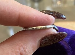 18k White Gold Band Antique Vintage Engraved Stackable Ring Band 2mm US 6.25