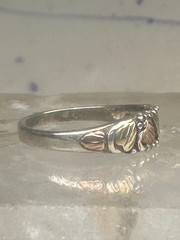 Black Hills Gold ring slender leaves wedding band size 5 sterling silver women