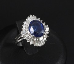 RARE 2.39ct GIA Burma No Heat Sapphire & 0.55ct Platinum Ring, Size 6