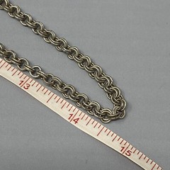 VTG Chain Necklace Aqua Glass Beads Brushed Two Tone Gold Silver Flower Clasp 28