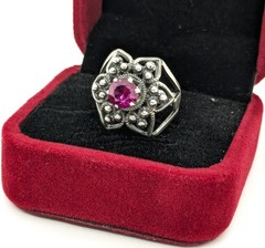 Vintage Elegant Soviet RING Silver⭐875 stamp Star USSR-size: 6.25US (17mm)| UA#4