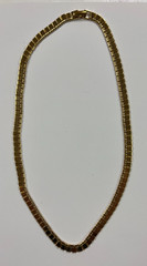 Monet square bar gold tone choker chain and twisted lines circle ear rings