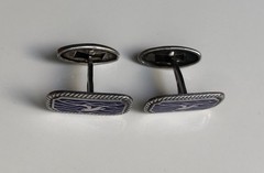 Vintage Silver cufflinks Bird (Seagull) hot enamel Silver 875 Made in the USSR