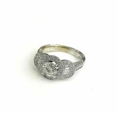 2.08cts Round Cut Diamond Halo Wedding/Anniversary Ring 18k Gold