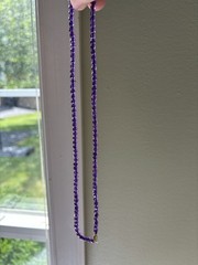 Vintage 4mm Faceted Amethyst Bead Necklace 14k Lobster Claw Clasp 18” Sparkles