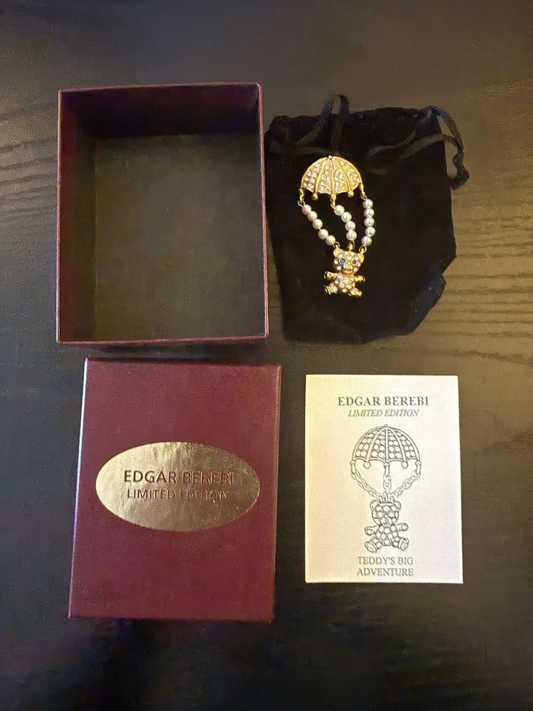 Vintage EDGAR BEREBI TEDDY’S BIG ADVENTURE Brooch Limited Edition & Box