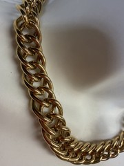 Vintage Necklace Erwin Pearl Golden Wide Chain Metal 16 inches Chunky