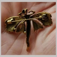 Vintage Art Nouveau Style Fairy Nymph Pendant Brooch Shawl Pin Jewelry Gift