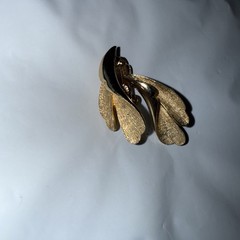 VTG FRANCOIS by CORO Leaf Pattern Gold Tone Bracelet Earrings Necklace Set READ