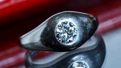 14k white gold ring 0.33ct natural diamond sz 4.5 solitaire antique 3.64gr N3622