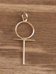 Vintage Estate Egyptian 18K Yellow Gold Ankh Figure! 1.25″ L!! In Original Box!!