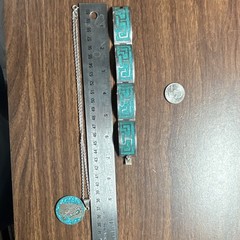 925 Vingage signed Taxco, MX. Silver Pendant and Braclet W/ Turquoise chip inlay