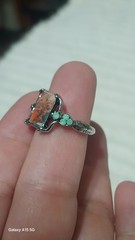 Vintage Bohemian Style Inlay Ring Unisex Zinc Alloy Band Size 6 New