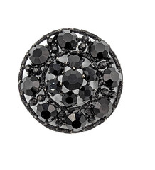 Vintage Weiss Mourning Brooch Black Rhinestone Pin