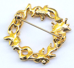 Vintage MOM wreath Brooch / Pin – Valentine’s Day Love Mother’s Day