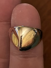 Vintage 14KT Yellow Gold Ring 4.8 Grams Free Form Wave Domed – Size 4