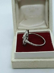 MAGNIFICENT CIRCA VINTAGE RING 2.26 CT SIMULATED DIAMOND 14K WHITE GOLD PLATED