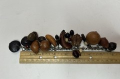 Vintage Nut Charm Bracelet 7” Nature Seed Pod Fruit Cluster Chain Jewelry
