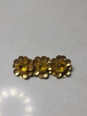 Vintage/ Antique Gold Tone 3 Flower Brooch