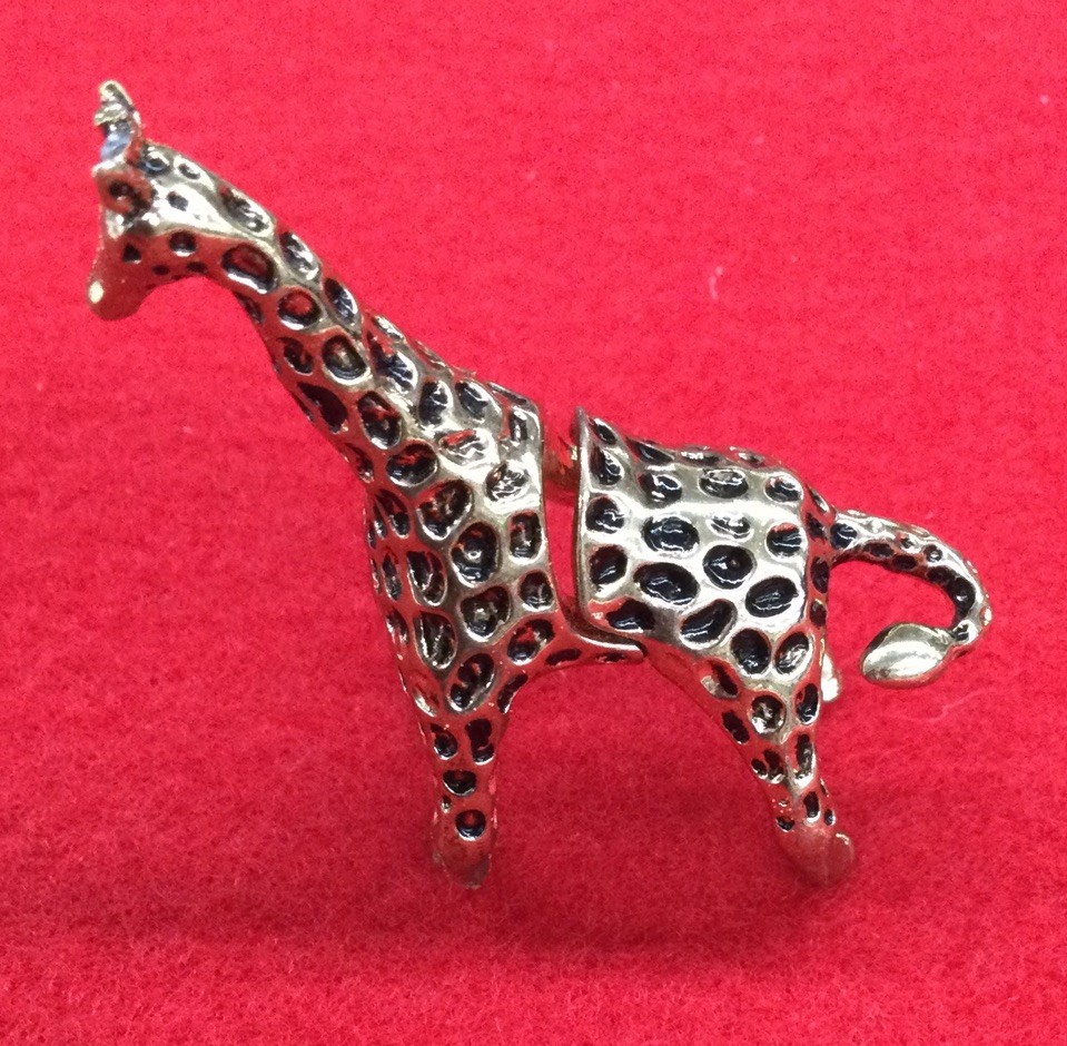 Vintage Gold Costume Giraffe 3D Ring Size 5.25