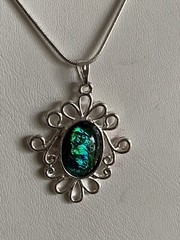 BIG Sale*Hand-CRAFTED VTG.CREATED OPAL PENDANT-No Chain Included