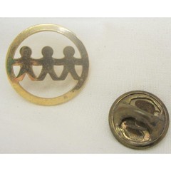 Vintage I J W U United Way Children Holding Hands Union Made #10 Pin Brooch