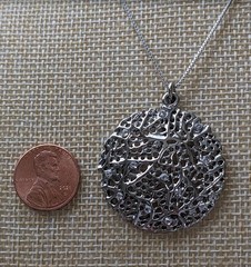 Vintage cookie lee filigree pendant on a sterling silver chain FREE SHIPPING
