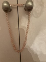 Beautiful Vintage Pink Rose Quartz Beaded Necklace Graduated Beads 18″ Unbranded