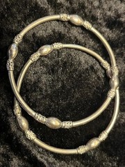 Lot of 4 Vintage Silver Tone Fashion Bracelets: 2 same and 2 different styles