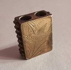 Victorian Charm For Slide Bracelet Necklace or Watch Chain Bird and Fern Motif