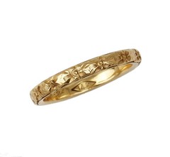 Antique Women’s 14k Yellow Gold Flowers Band Ring Size 7