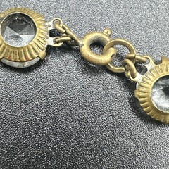 Rivière Clear Czech Glass Necklace Brass Choker Art Deco 14.5” Faceted Open Back