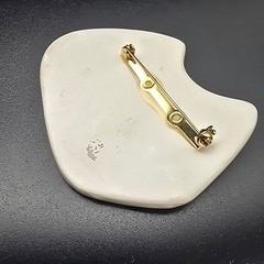 Ceramic 1980s Woman in Hat Brooch Art Deco Revival Vintage Jewelry