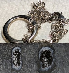 FAS Vtg Sterling 925 Oval Ring 2 Strand Flat Marquise Shape Link Chain Bracelet