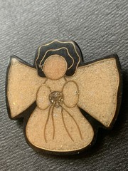 Vtg 1980’s Angel Christmas Pin Retro Collectible Costume Jewerly Brooch 2”x2”