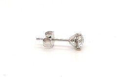 Art Deco Old European Single Diamond Stud Earring Mined F SI .27ct 1920’s-1930’s
