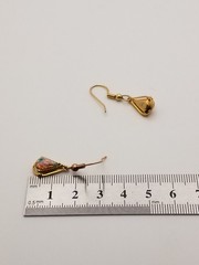 Vintage Dangle Earrings Fopals/ Faux Fire Opal Teardrops Gold Tone Setting MCM