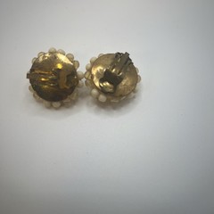 Vintage Clip On Earrings Cluster Beaded Germany, Real Vintage