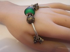 Michael Anthony MA Sterling Slide Charm Bracelet 5 Italy 925 MA Charms 7.5″