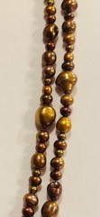 Vintage Estate 61” Copper Bronze Baroque Freshwater Pearl Endless Necklace