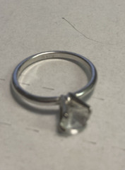 Vintage Uncas Mfg CoFaux Diamond Ring Engagement Solitaire Brilliant / Size 8
