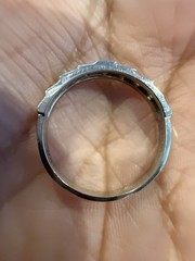 art Deco 7 Stone Single Cut diamond 14k band wedding estate antique ring