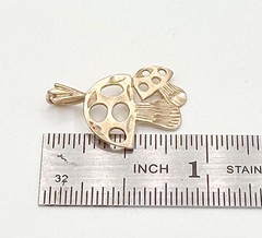Vintage 1970s Adorable 14k Gold Mushroom Pendant Charm 1.1 Grams